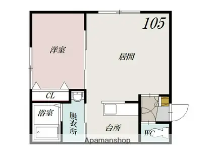 4-24MS(1LDK/1階)の間取り写真