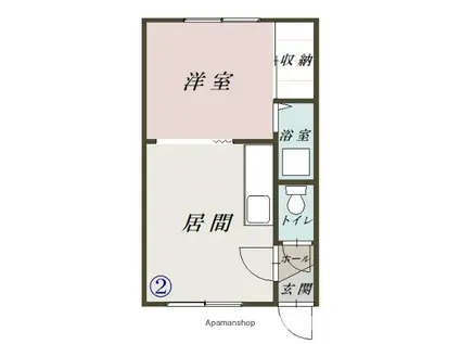 インペリアル64(1DK/2階)の間取り写真