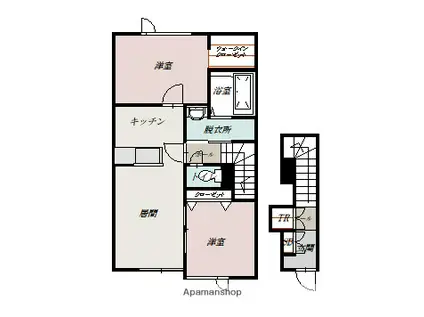 ROOM PUPPY(2LDK/2階)の間取り写真