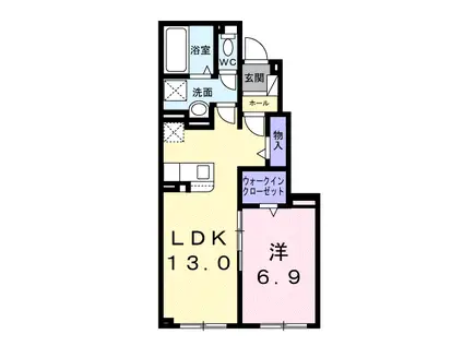 ホワイトオーシャン(1LDK/1階)の間取り写真