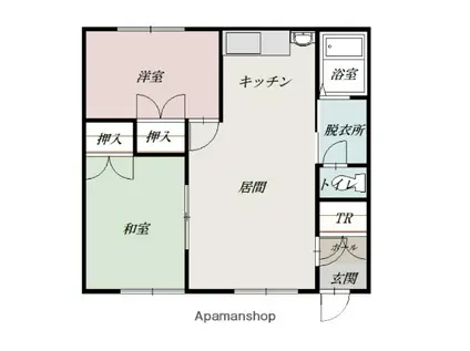 ドーム北門(2LDK/1階)の間取り写真