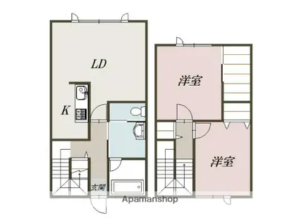 A-FOURTH(2LDK/1階)の間取り写真