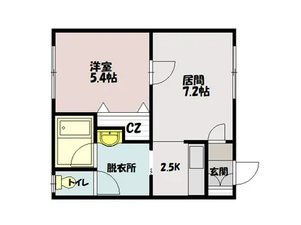 エントランス3・1(1LDK/2階)の間取り写真