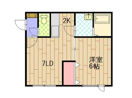 レイトンハウスⅢ(1LDK/1階)の間取り写真
