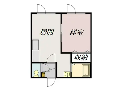 ノースウイング21(1DK/2階)の間取り写真