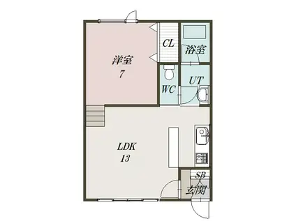 YAMAZAKI ⅠⅡ(1LDK/1階)の間取り写真