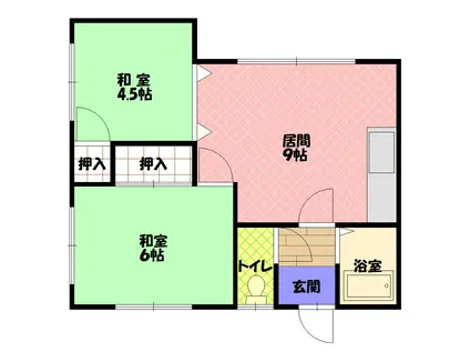 日成マンションA(2DK/1階)の間取り写真