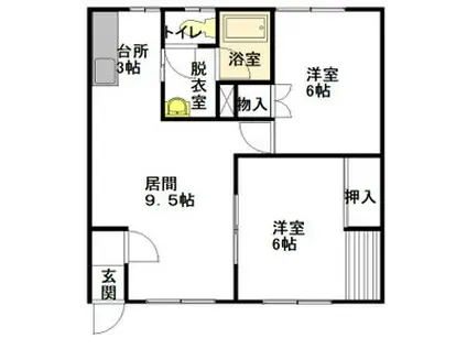 66&50(2LDK/2階)の間取り写真