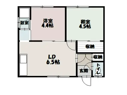 旭扇マンション(2DK/1階)の間取り写真