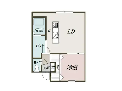 富良野線 西御料駅 徒歩12分 2階建 築23年(1LDK/2階)の間取り写真