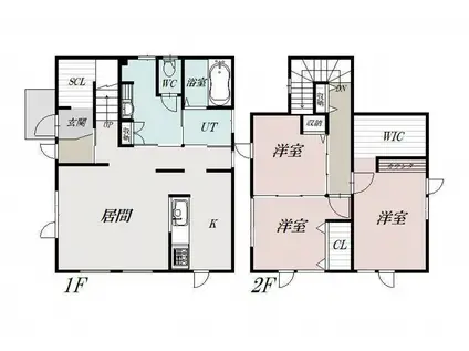 富良野線 緑が丘駅(北海道) 徒歩22分 2階建 築6年(3LDK)の間取り写真