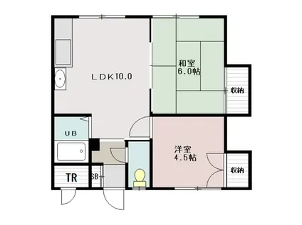 はせ川マンション(2LDK/2階)の間取り写真