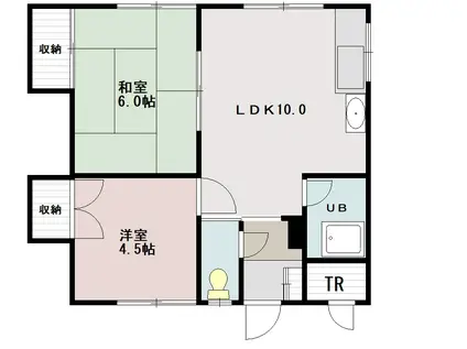 はせ川マンション(2LDK/2階)の間取り写真