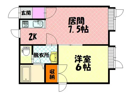 プラターネ67(1LDK/2階)の間取り写真