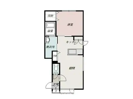 コスモアベニュー東光(1LDK/1階)の間取り写真