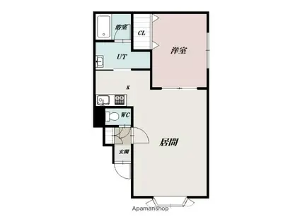 SASHA(1LDK/1階)の間取り写真