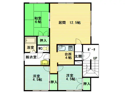マインドハウス(3LDK/2階)の間取り写真