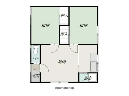 みどり荘(2DK/2階)の間取り写真