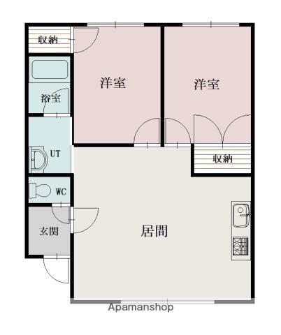 サンピア渡辺Ⅱ(2LDK/3階)の間取り写真
