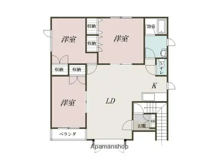 イースト8.1(3LDK/2階)の間取り写真