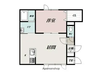 CHOCO(1LDK/2階)の間取り写真