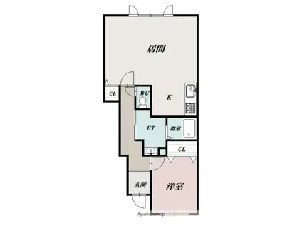 ルラーシェ名寄(1LDK/1階)の間取り写真