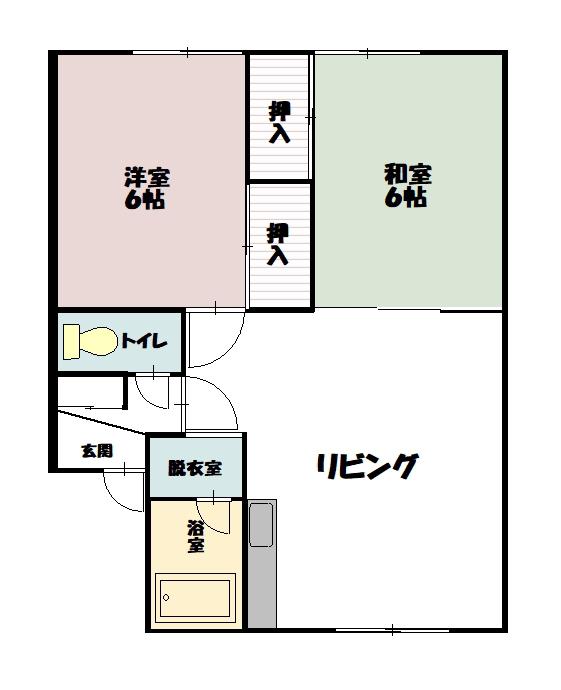 早川マンション(2LDK/1階)の間取り写真