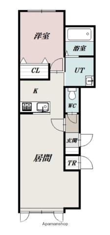 エアフォルク(1LDK/2階)の間取り写真