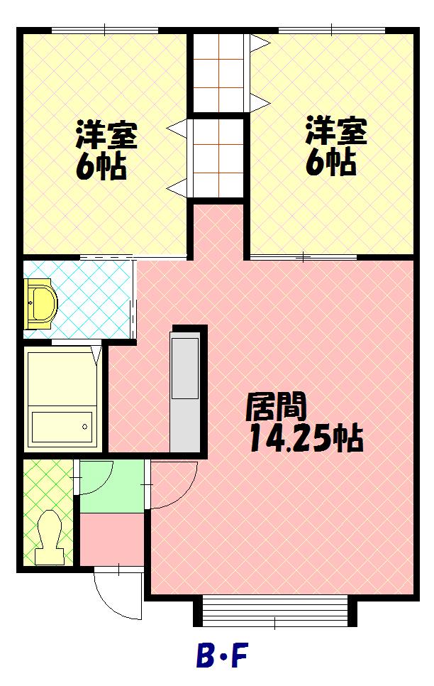 アロ・ド・ディアマン(2LDK/2階)の間取り写真