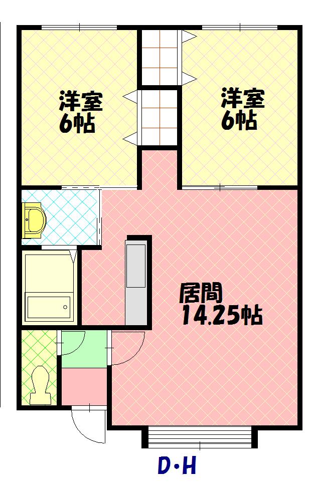 アロ・ド・ディアマン(2LDK/2階)の間取り写真