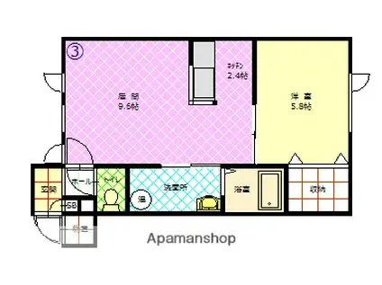 サンライフ東光(1LDK/1階)の間取り写真