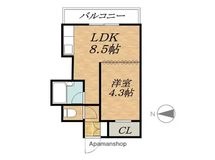 FIVESTAR(1LDK/3階)の間取り写真