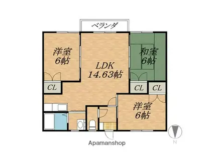 斉藤マンション(3LDK/2階)の間取り写真