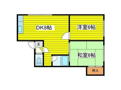 ハウス18(2DK/3階)の間取り写真