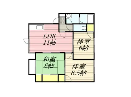 ヴィラ濱谷C(3LDK/2階)の間取り写真