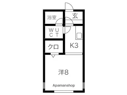 リラハイツ末広D(1K/1階)の間取り写真