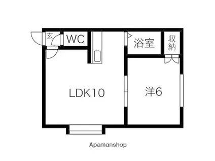 グレースコーポ恵庭(1LDK/1階)の間取り写真