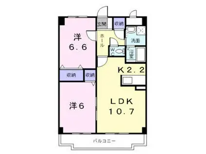 溝ビルⅦ2000(2LDK/4階)の間取り写真