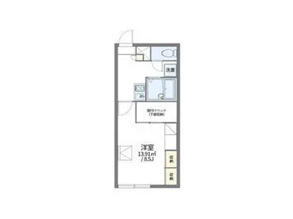 レオパレスシャトル千歳(1K/2階)の間取り写真