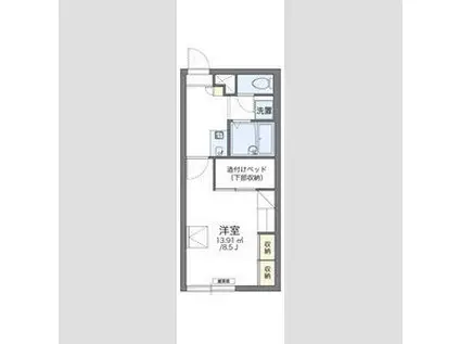 レオパレス向陽台B(1K/2階)の間取り写真