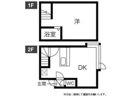 シュガーテラス(1DK/2階)の間取り写真