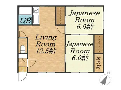 東栄ハウス(2LDK/3階)の間取り写真