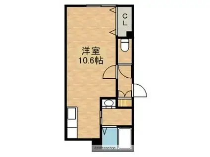 ナチュリラⅢ(1K/1階)の間取り写真