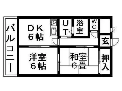 第20松井ビル(2DK/6階)の間取り写真