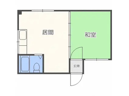 ハイツひばり A・B(1DK/2階)の間取り写真