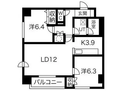 キャロルハウスⅢ(2LDK/7階)の間取り写真