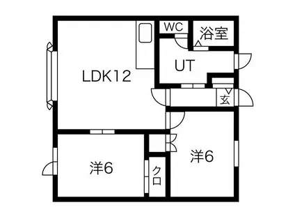 エバーホープ A(2LDK/1階)の間取り写真
