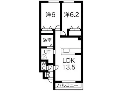VICTORIA X(2LDK/1階)の間取り写真