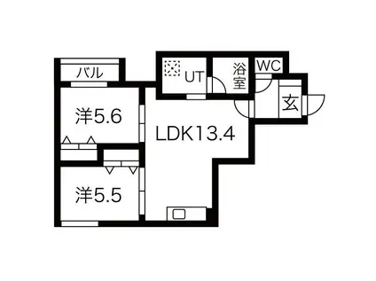 デイトナ(2LDK/4階)の間取り写真