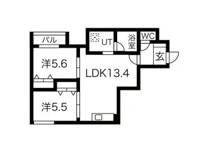 デイトナ(2LDK/2階)の間取り写真